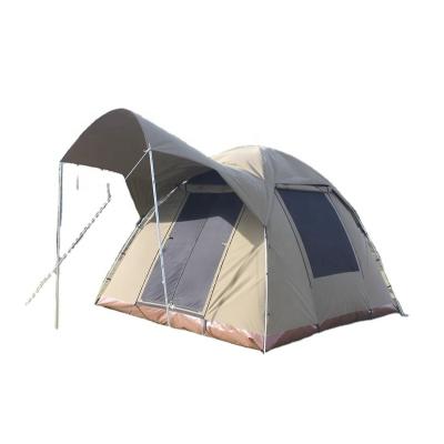 China Tube type tent stake outdoor camping canvas dome tent family tent with awning for sale