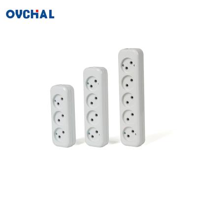 China OUCHI 2 Pin Electrical Multiple Extension Flat Residential / General Purpose European Standard Outlet Socket for sale