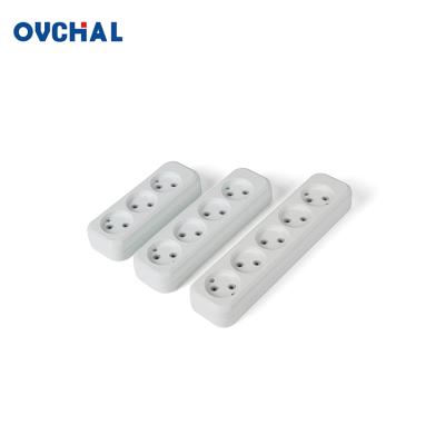 China OUCHI 2 Pin Flat Socket 250V Residential / Multipurpose Round Multifunctional Power Extension for sale