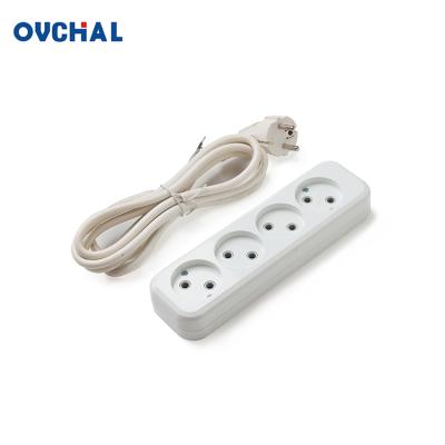 China OUCHI 4 Way 250V Residential / General Purpose European Type AC Power Extension Flat Plug for sale