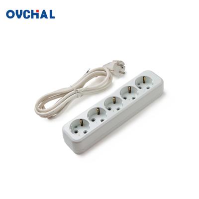 China OUCHI Residential / General Purpose Buy Now 5 European Gang 250V Power Extension Electrical Outlet for sale