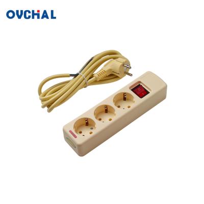 China OUCHI ABS Residential/Multipurpose 10A/16A European Type Panel Grounding Extension Socket for sale