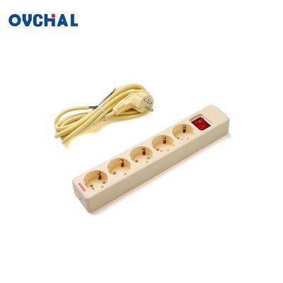 China OUCHI Residential / General Purpose European Universal 5 Gang Power Extension Socket With Switch for sale