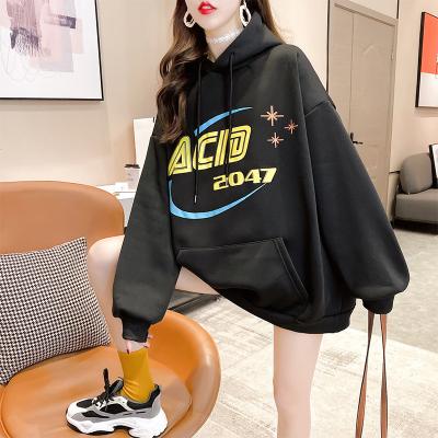 China New Style Anti-Shrink Loose Casual Blouse Women's Plus Size Ladies Sweater Printed Long Sleeve Hoodie for sale