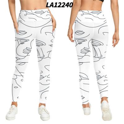 China New Printed Antibacterial Stretch High Waist Womens Plus Size Women Leggings for sale