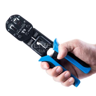 China RJ11/RJ12/RJ45 Network Tool Cable Crimper Pass Through Cutter EZ Crimper for sale