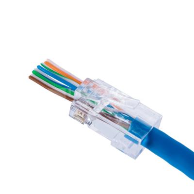 China PC Factory Supply Cat5e / Cat6 RJ45 Male Connector Pass Through RJ45 UTP for sale