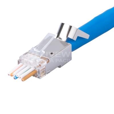 China Network Cable Made In Taiwan Shielded Ground Cat6A Cat7 STP External RJ45 Connector for sale