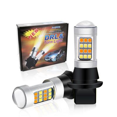 China T20 42SMD Dual Color SAINT Turn Signal Led Reversing Light smd 2835 10w 1156 White + DRL Yellow Led 7440 3156 Led Bulb 1156 2835 42SMD for sale