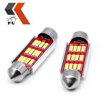 China 4014 SAINT super bright chip 12SMD 36mm 39mm 41mm festoon led canbus for license plate dome courtesy lights 31 36 39 41MM for sale