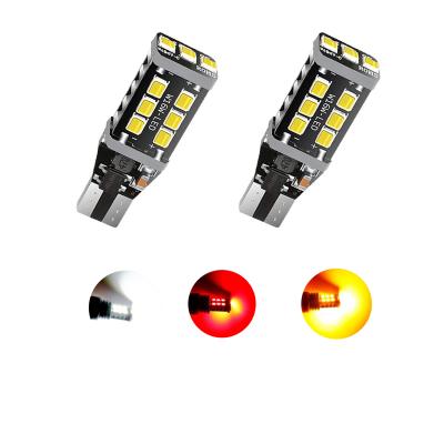 China T15 SAINT 921 912 Auto Extra Emergency Reverse Car Daytime Running Light T15 White 2835 15SMD Brake W16W 15SMD 2835 Canbus T10 LED Lamp Lights for sale