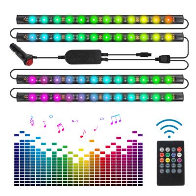 China Newest HOLY Interior Light Music Sync RGB Decoration Remote Control Led Light For Car LED Interior Light Strips RGB Led Strip Light for sale