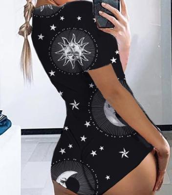 China 2021 New Fashion Factory Wholesale QUICK DRY Women Pajamas Short Sleeve Onesie Adults Onesie Custom Printing Breathable Sleepwear for sale