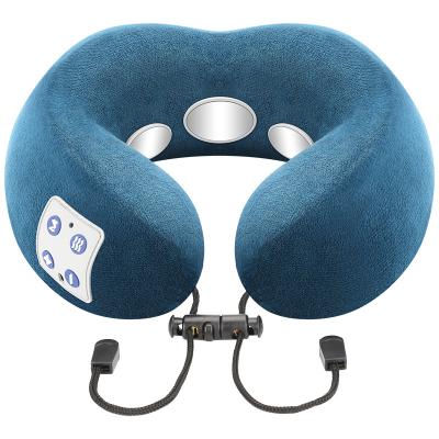 China 2021 Hot Sale Electric Neck Shiatsu Neck Massager EMS Massage Pillow Portable Cervical Pain Massager With Heating for sale