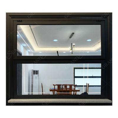 China Grandsea Folding Black Aluminum Customize Kitchen Bi Fold Window Fold Aluminum Folding Glass Windows for sale