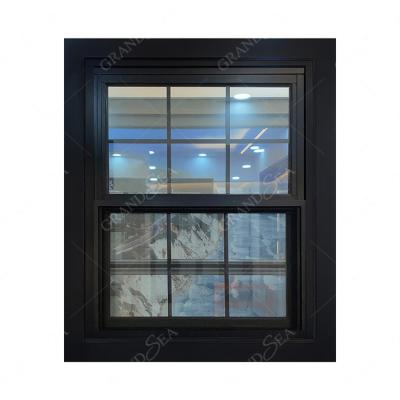 China Automatic Soundproof Single Top Glass Frame and Tile Hung Windows from Grandsea Hung Window Double Glazed Metal for sale