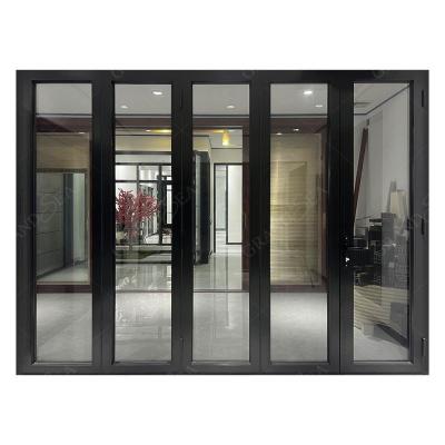 China Grandsea Grade Folding Glass Patio Top Electric Residential Balcony Windproof Patio Folding Doors For Houses for sale