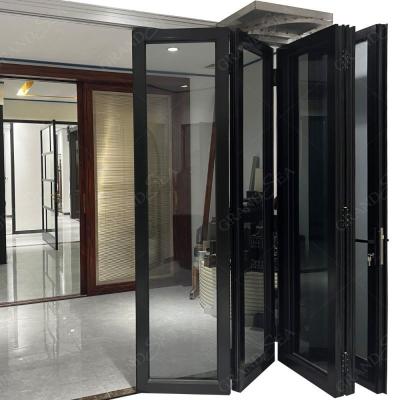 China Grandsea Living Room Soundproof Folding Glass Bifold Doors Electric Aluminum Bifold Glass Doors Patio Windproof Folding Doors for sale