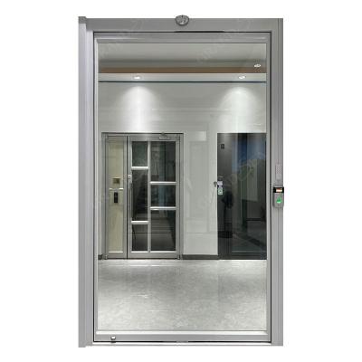 China Grandsea Windproof Customized Security Automatic Front Pivot Door Electric Remote Controlled Pivot Aluminum Glass Door for sale