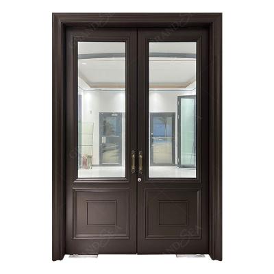 China Grandsea Double Security Pivot Doors Modern Aluminum Design Exterior Windproof Security Pivot Doors Interior Entry for sale