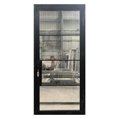 China Grandsea High Quality Anti-theft Exterior Single Iron Glass Doors For Residential Houses Entrance Wrought Iron Door for sale