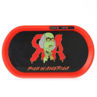 China 2021 PP Glow Rolling Plastic Rectangular Custom Tray Hot Sale Tray For Logo Tobacco Multifunction Mini LED for sale