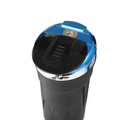 China 2021 Wholesale Portable Glass Stainless Steel Ashtray Waste Bin Car Trash Can Auto Ashtray for sale