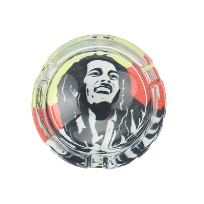 China 2021 Custom Ashtray Smokeless Ashtrays Tobacco Glass Accessories Pewter Plating Luminous Glass Ashtrays for sale