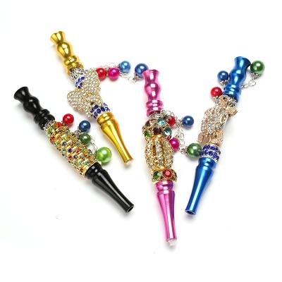 China 2021 Hot Selling Metal Accessories Bling Smoking Pipes Metal Blunt Hookah Tips Shisha Mouthpiece for sale