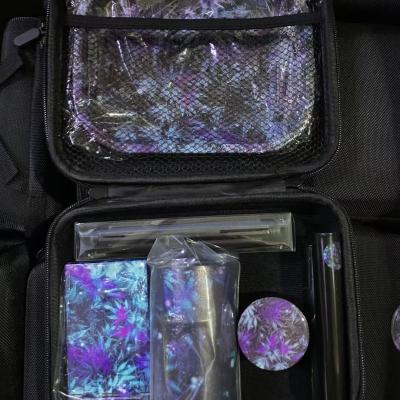 China 2021 Newest Fashionable Style Six in One Tobacco Rolling Smoking Grinder Kit Accessories HLJ-003TS Weed Rolling Tray Pot Suit for sale