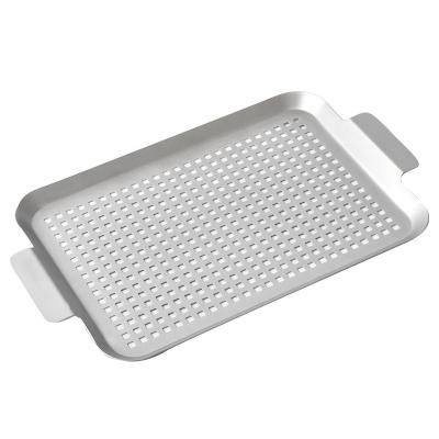 China Stainless Steel BBQ Tool Easily Cleaned Grill Pan Vegetable Grill Basket for sale