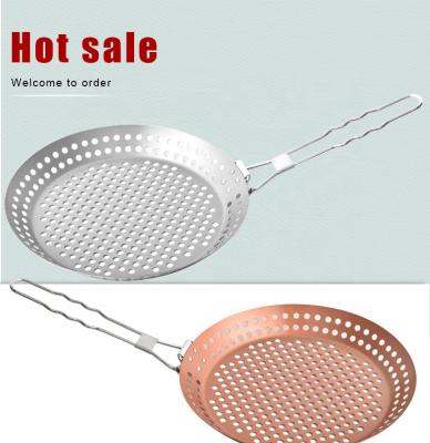 China Easily Cleaned Carbon Steel Multi Grill Pan Non Stick Bbq Tool Perforated Grill Basket for sale