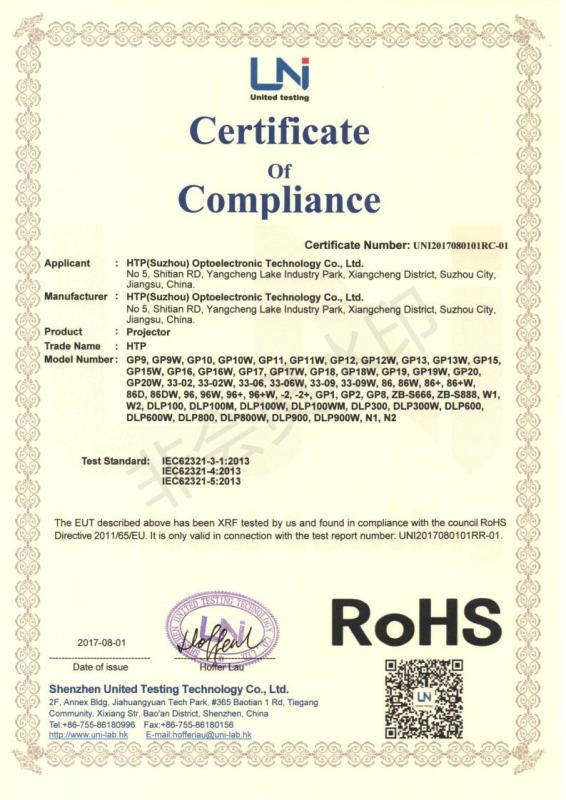 RoHS - Htp(suzhou) Optoelectronic Technology Co., Ltd