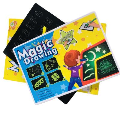 China Children's (4-6 Years) Children's Drawing Board Luminous Magic Book Painting Mat For Children for sale