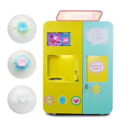 China Customization Accepted Double Nozzle High Capacity Silk Flower Cotton Candy Fully Automatic Vending Machine for sale