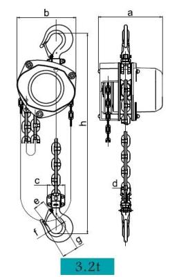 China Bloque de polea de cadena manual de la velocidad dual de 3,2 toneladas en venta