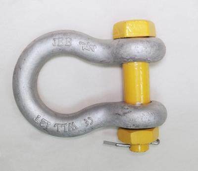 China ASME B30.26-2004 Standard Bolt Type Shackle With Corrosion-Resistant Silver Painted Bow And Pin for sale