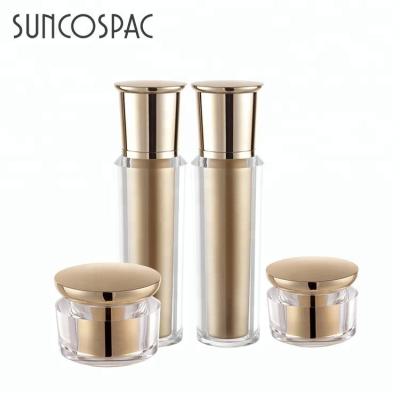 China Skin Care Cream Luxury Empty Double Wall Acrylic Bottle Cosmetic Jar For Cream Packaging for sale