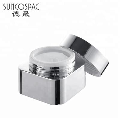 China Factory direct sale cosmetic luxury lotion jars square aluminum plastic jar for sale