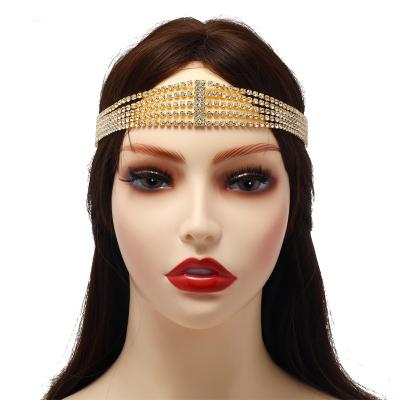 China Environmental protection Europe and the United States new border jewelry wholesale multilayer tassel diamond hair band for sale