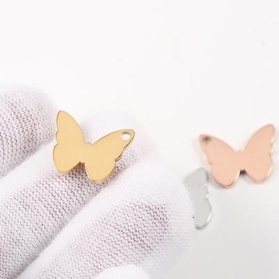 China 2022 New Environmental Protection Small Stainless Steel Butterfly Stamping Exquisite Mirror Polished DIY Jewelry Making Pendant Accessories for sale