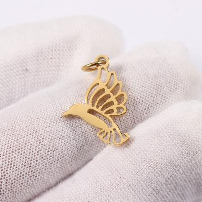 China Environmental protection factory wholesale stainless steel jewelry accessories mirror polished hollow animal bird pendant jewelry accessories for sale