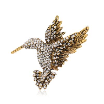 China Trendy manufacturers recommend bird unisex brooch all-match diamond alloy fashion woodpecker border creative brooch for sale