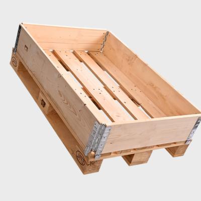 China Corrosion Protection Wholesale Cheap Wooden Pallets For Heating Foldable Hinged Coaming Box Price for sale