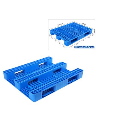 China Empty Single Sides HDPE Plastic Pallets 6Runners Plastic Pallet Rackable Europe Hot Sales Customized for sale