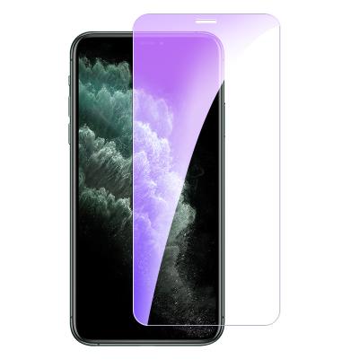 China Anti Oil 9H Anti-Blue-Ray For iPhone 11 Pro Tempered Purple Film Mobile Phone Film For iPhone 12 Pro Max for sale