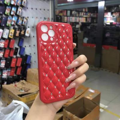 China 2021 New Anti-drop Diamond Pattern Leather Cell Phone Case For Max Net Celebrity iPhone12 Pro Girl for sale