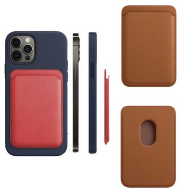 China Shockproof Luxury Card Bag Wallet Card Holder Leather Magnetic Pouch For iPhone 12 for sale