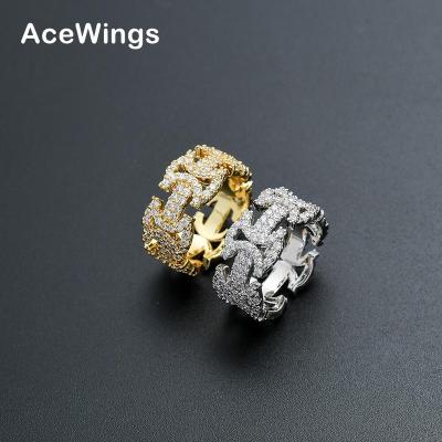 China Hiphop R025 Brass Fork Setting CZ Ring Cubic Zircon Iced RING Fashion Hip Hop Jewelry for sale