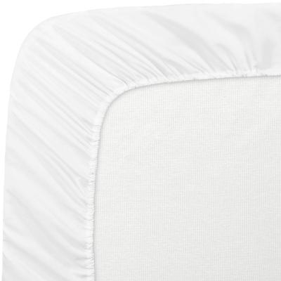 China Satin Weave Plain White Cotton Sheets Custom Fitted Sheet for sale